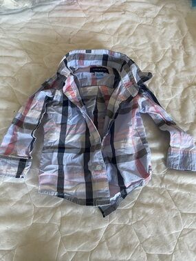 Andy & Evan Light Blue, Pink & Gray Plaid Button-Down Shirt